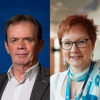 Photo of Lars Peter Riishojgaard, formerly at World Meteorological Organization, Switzerland, and Oksana Tarasova, World Meteorological Organization, Switzerland, to accompany their editorial on reducing methane emissions as a way to achieve climate goals, published in Frontiers in Science.