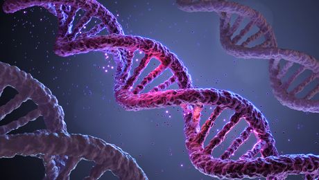 DNA Helix structure, Science and technology Background. 3d illustration.
