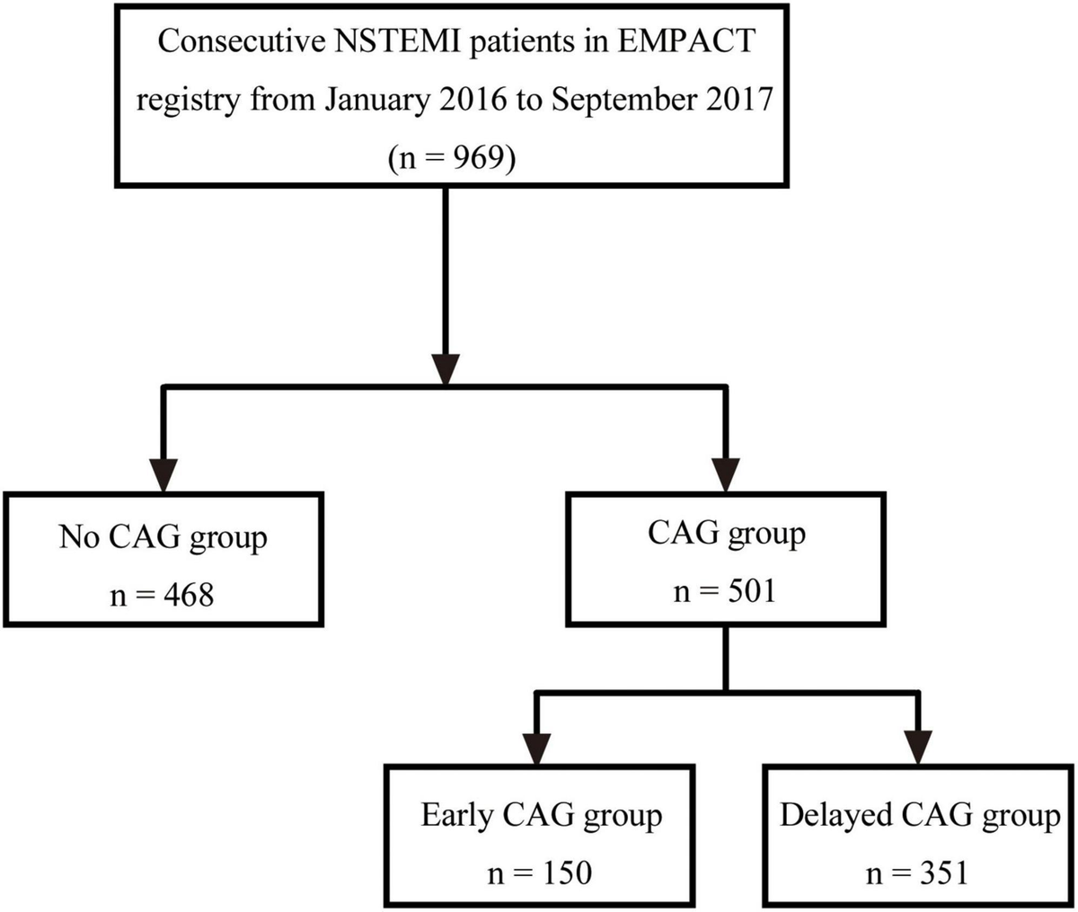 Frontiers | Timing of angiography and outcomes in patients