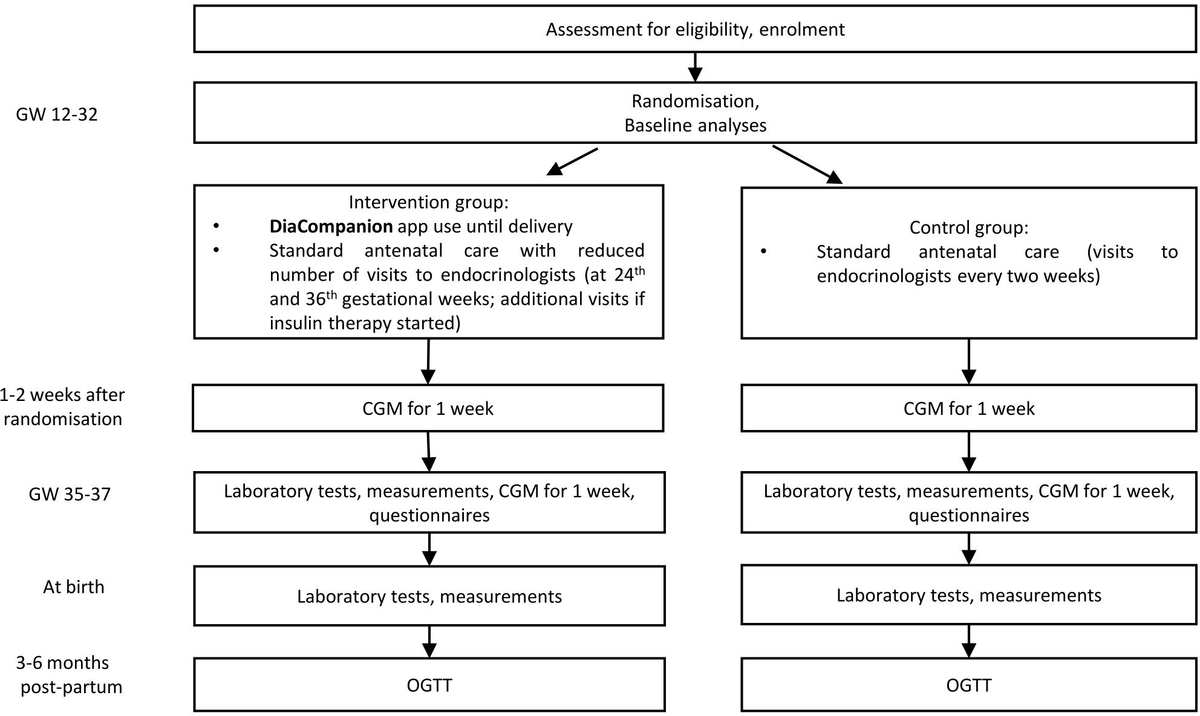 Trial protocol for the study of recommendation system DiaCompanion with personalized dietary recommendations for women with gestational diabetes mellitus (DiaCompanion I)