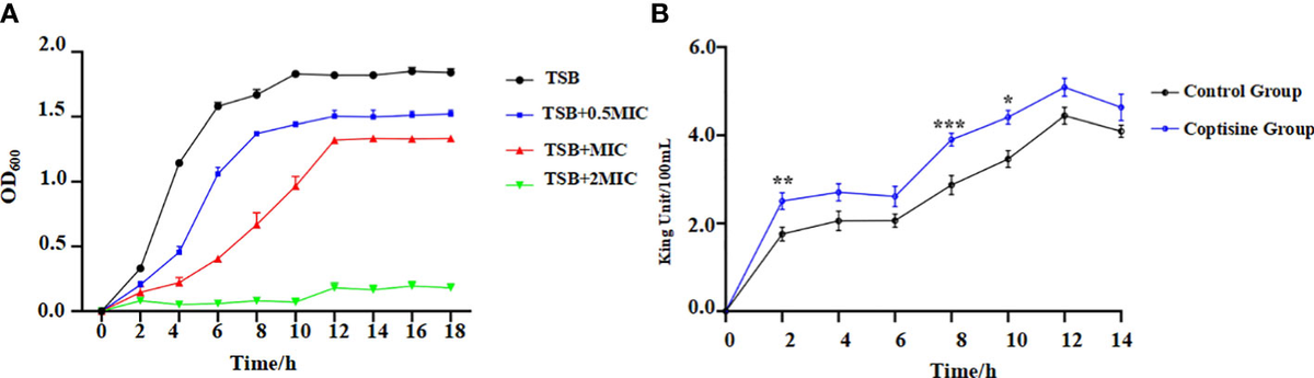 の Frontiers | Antibacterial activity mechanism of coptisine