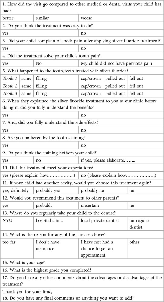 Factors that influence parental satisfaction with SDF treatment in healthy children and those with special healthcare needs