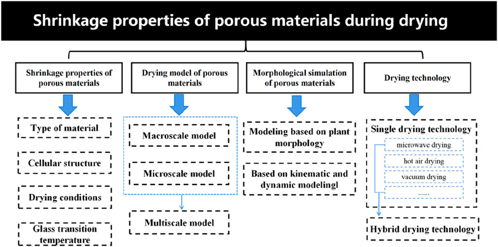 Frontiers | Shrinkage properties of porous materials during drying