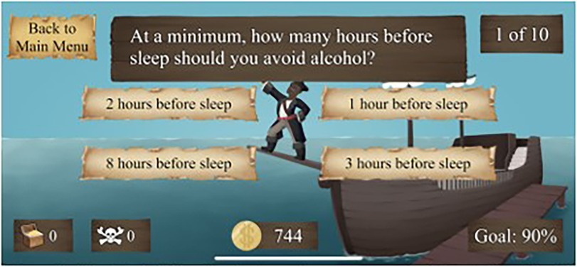  title: 'Frontiers | A game-based learning approach to sleep hygiene education: a pilot investigation'