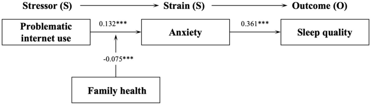 Examining the influence of problematic internet use on sleep quality in Chinese adolescents: a study using the extended Stressor-Strain-Outcome (SSO) model