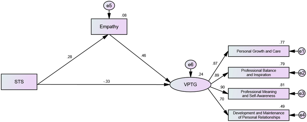 Secondary traumatic stress and vicarious posttraumatic growth in oncology nurses: the mediating role of empathy