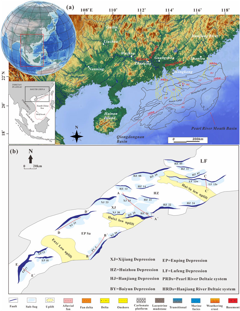 Frontiers | Tectono-stratigraphy of the Eocene Zhu-1 Sub
