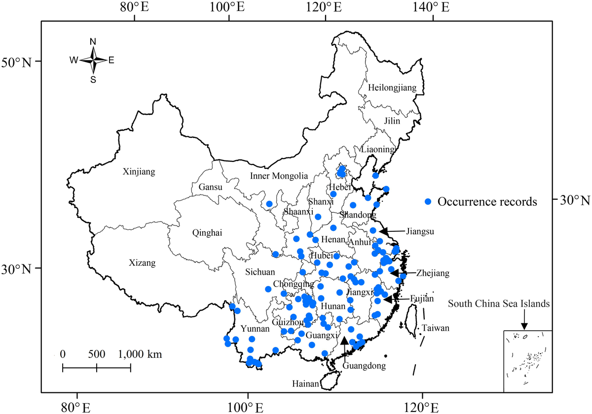 Frontiers | Potentially suitable areas for Ricania speculum