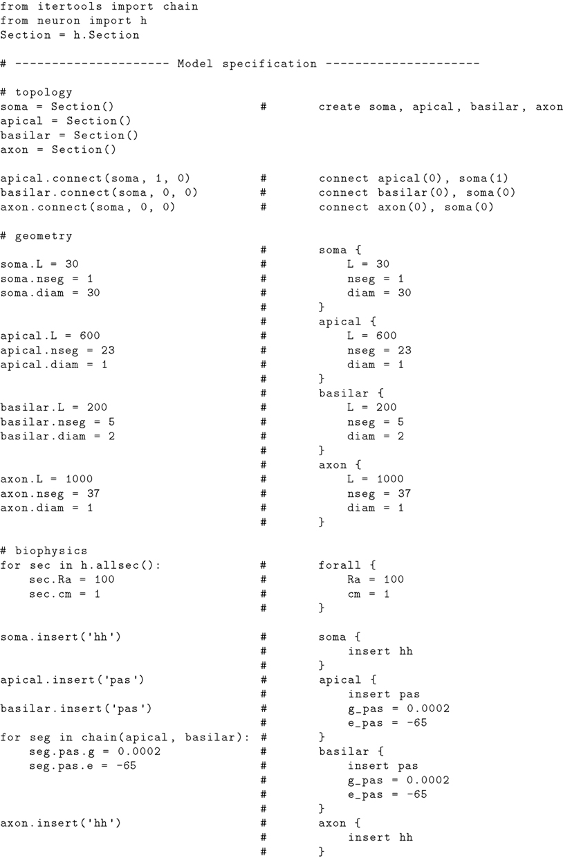 Frontiers | NEURON and Python