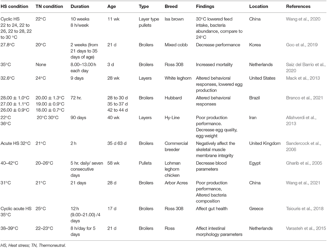 Frontiers | Environmental Stress in Chickens and the