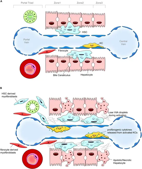 Frontiers | The types of hepatic myofibroblasts contributing